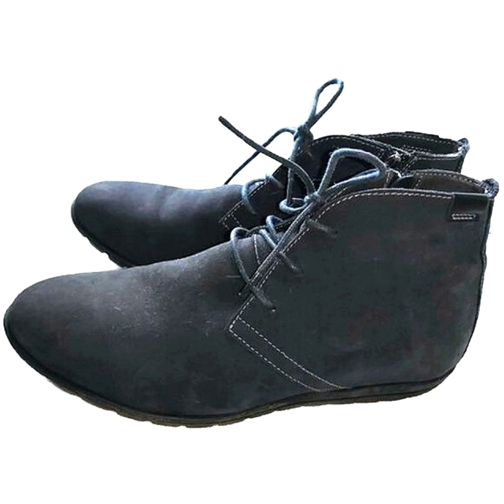 Franko Blue Nubuck Lace Up Boots
